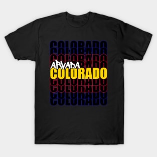 Arvada Colorado Typography State Flag T-Shirt